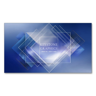 Cartão De Visitas Magnético Corporação de Logotipo Geométrico Moderno