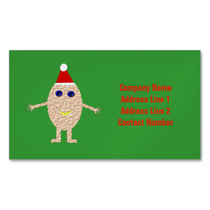 Cartão De Visitas Magnético Costume engraçado do ovo do Natal