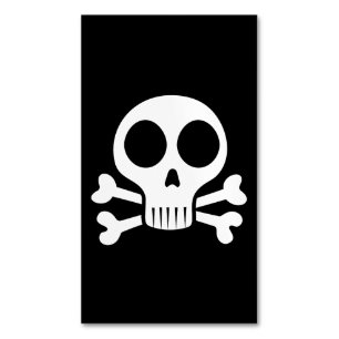 Cartão De Visitas Magnético crânio assustador sobre fundo negro