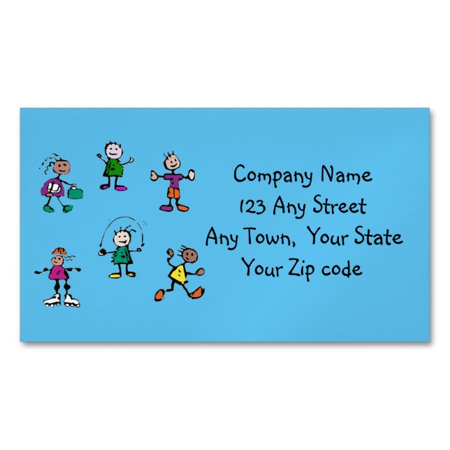 Cartão De Visitas Magnético creches, infantários, professores ou babás (Frente)