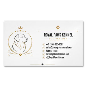 Cartão De Visitas Magnético Criador de Cães de Luxo Personalizado