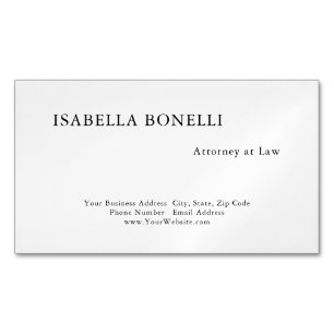 Cartão De Visitas Magnético Criativo minimalista branco preto profissional