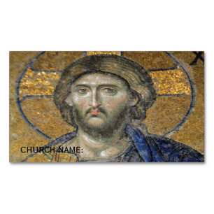 Cartão De Visitas Magnético Cristo Pantocrator Mosaico Icônico Religioso Roman