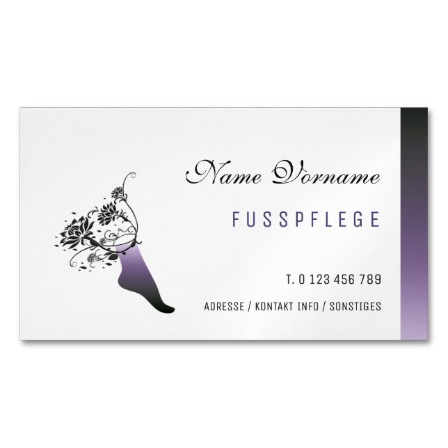 Cartão De Visitas Magnético Cuidados de pé (Frente)