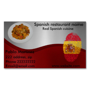 Cartão De Visitas Magnético Culinária espanhola