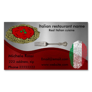 Cartão De Visitas Magnético Culinária italiana