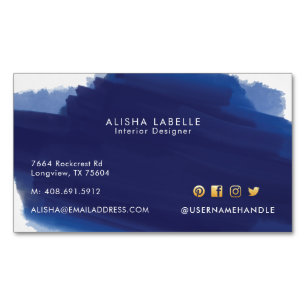 Cartão De Visitas Magnético Curso moderno da escova da lavagem da aguarela do