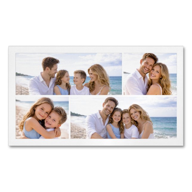 Cartão De Visitas Magnético Custom Personalized Family Photo (Frente)