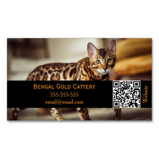 Cartão De Visitas Magnético Customizable Magnetic Business Card for Cattery 