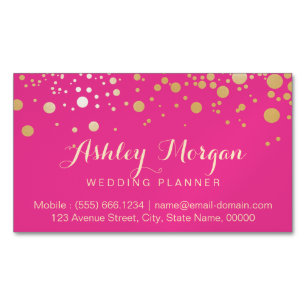 Cartão De Visitas Magnético Decor de Pontos Dourados do Glam - Tendy Girly Hot