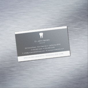 Cartão De Visitas Magnético Dental Platina Elegante