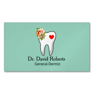Cartão De Visitas Magnético Dente Coração Dental