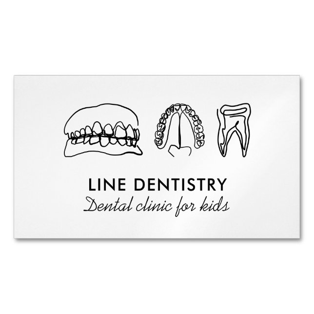 Cartão De Visitas Magnético dentista básico dentário branqueador dentário (Frente)