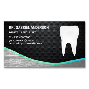 Cartão De Visitas Magnético Dentista dentário dos dentes de aço de fibra de 