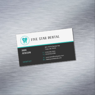 Cartão De Visitas Magnético Dentista profissional Clínica dentária de Aqua