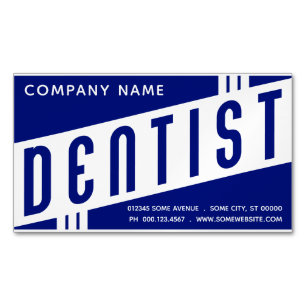Cartão De Visitas Magnético Dentista retro magnético