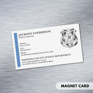 Cartão De Visitas Magnético Departamento de Oficial de Polícia Personalizado A
