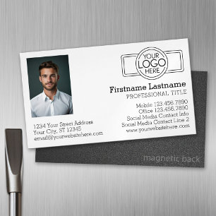 Cartão De Visitas Magnético Design básico executivo com logotipo e foto