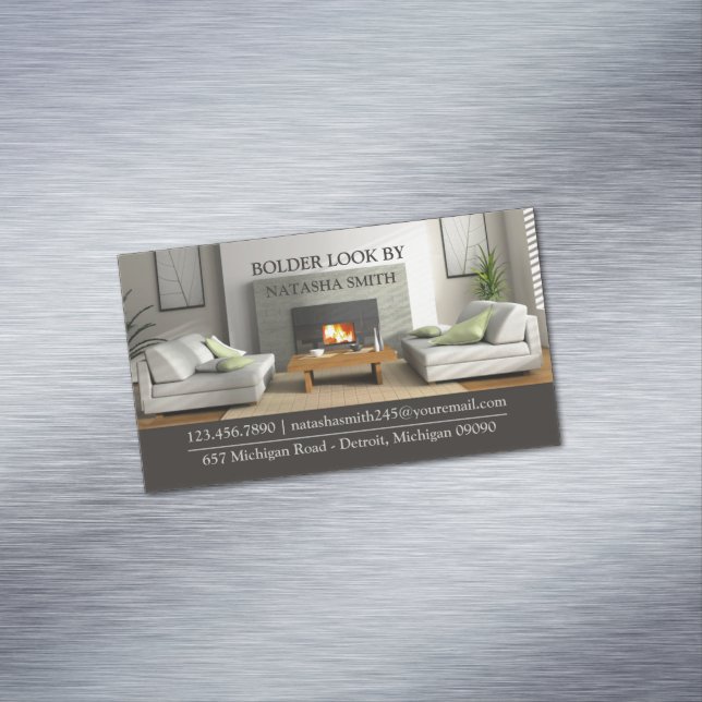 Cartão De Visitas Magnético Design interior (Posição Original)