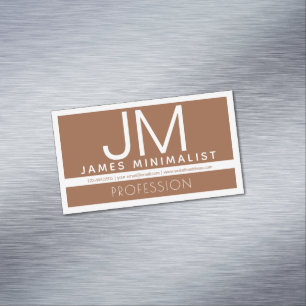 Cartão De Visitas Magnético Design Minimalista Profissional Moderno Marrom e