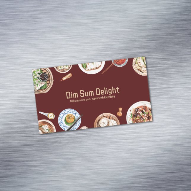 Cartão De Visitas Magnético Dimsum Watercolor (Posição Original)