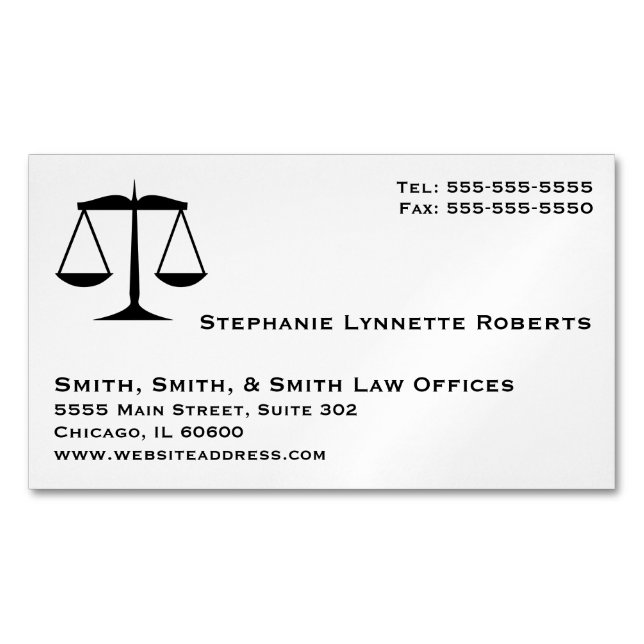 Cartão De Visitas Magnético Direito Profissional (Frente)