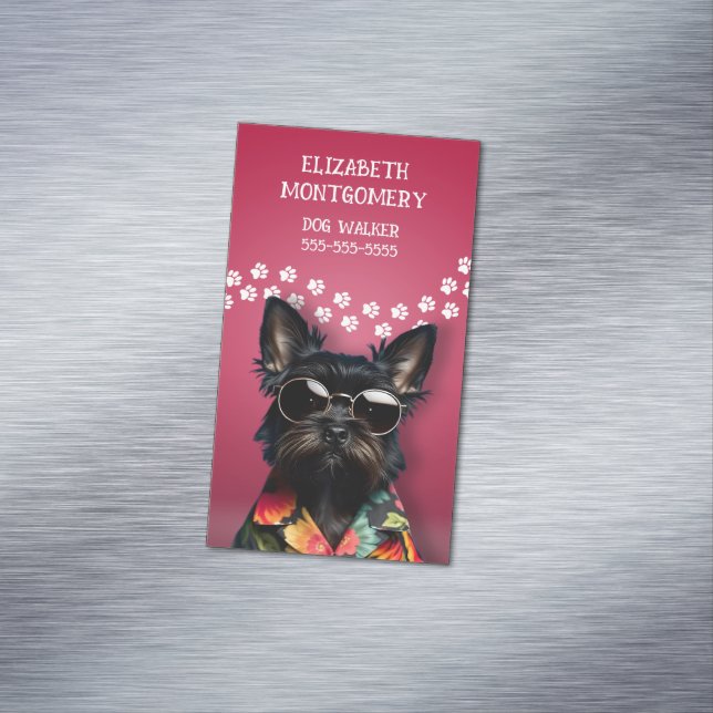 Cartão De Visitas Magnético Dog Walker (Posição Original)