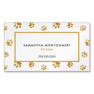 Cartão De Visitas Magnético Dourada branca preta - pintura com pinto brilhante