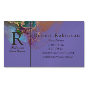 Cartão De Visitas Magnético Dourado Azul de Percurso Verde Personalizado Profi