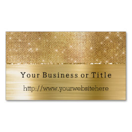 Cartão De Visitas Magnético Dreamy Glitzy Dourada Sparkle