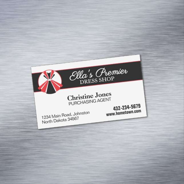 Cartão De Visitas Magnético Dress Boutique (Posição Original)