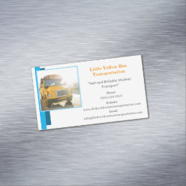 Cartão De Visitas Magnético Driver de Barramento Amarelo Branco Azul