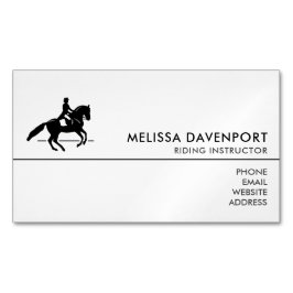 Cartão De Visitas Magnético Elegante Dressage Rider Executando um Pirouette