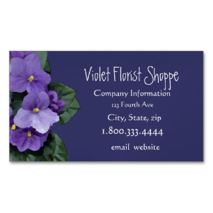 Cartão De Visitas Magnético Elegante Nature Flower African Violet Plant