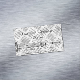 Cartão De Visitas Magnético Elegante Negócios Prata Metal Estúdios Fecho look