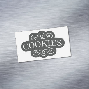 Cartão De Visitas Magnético Emblema de Design de Cookies em Filigrana Vintage
