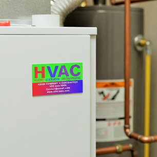 Cartão De Visitas Magnético Empresa de HVAC (Aquecimento, Refrigeração, Ar Con