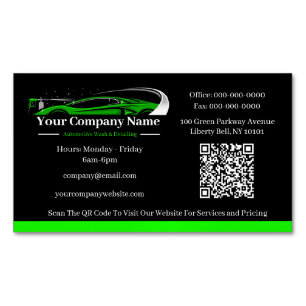 Cartão De Visitas Magnético Empresa Profissional de Lavagem de Carros e Detalh