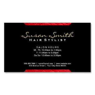 Cartão De Visitas Magnético Ênfase de couro (vermelho)   Quic, Luxe