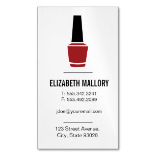 Cartão De Visitas Magnético Esmalte de Unhas Minimalista