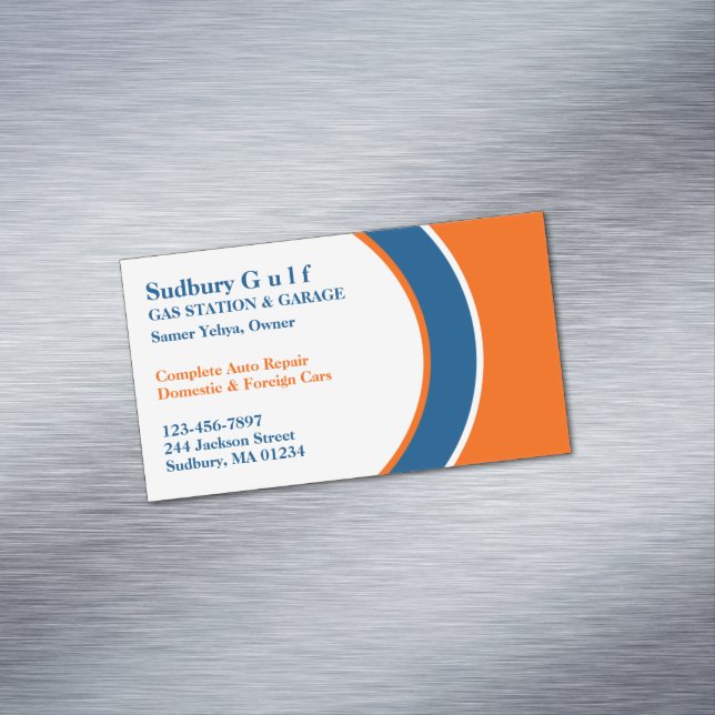 Cartão De Visitas Magnético Estação de gás (Posição Original)