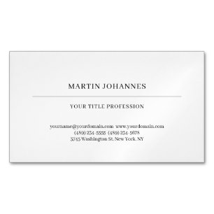 Cartão De Visitas Magnético Estético Simples Profissional Preto e Branco Moder