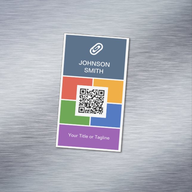 Cartão De Visitas Magnético Estilo de Metro Plano Moderno Criativo com Código  (Posição Original)
