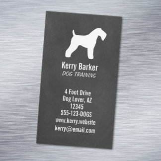 Cartão De Visitas Magnético Estilo de Quadro de Chalkboard Kerry Blue Terrier