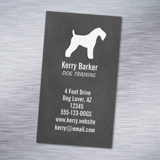 Cartão De Visitas Magnético Estilo de Quadro de Chalkboard Kerry Blue Terrier (Criador carregado)