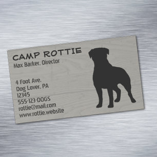 Cartão De Visitas Magnético Estilo do cão de estimação  Wood da silhueta  