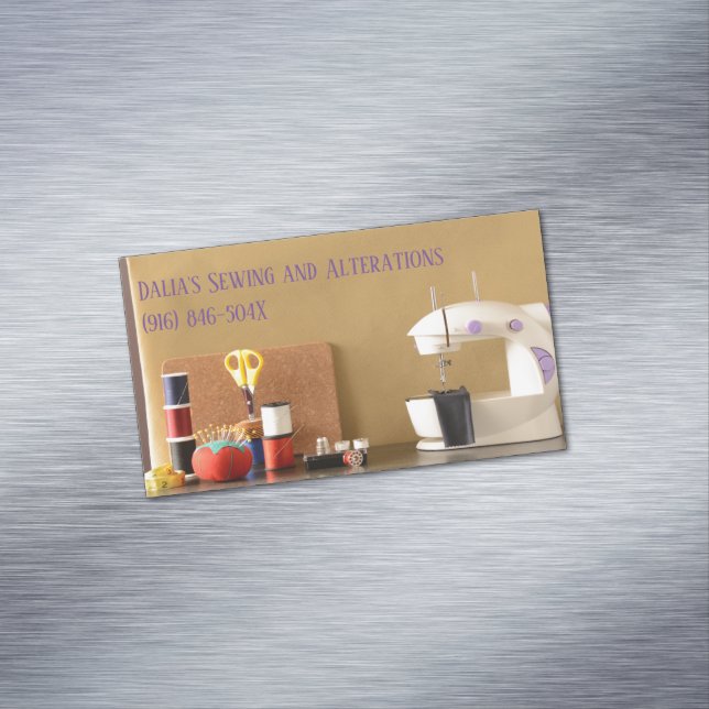 Cartão De Visitas Magnético Estresse de Seamstress/ Dressagem/ Compro de Costu (Posição Original)