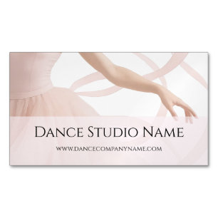 Cartão De Visitas Magnético Estúdio de Dança Bailarina de Ballet Rosa Pastel S