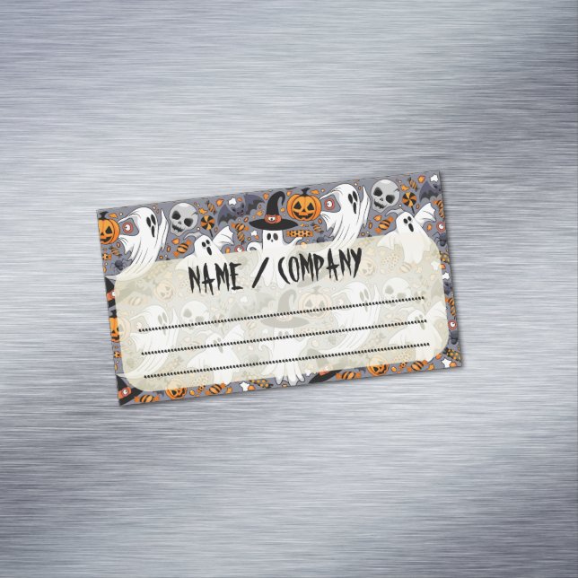 Cartão De Visitas Magnético Fantasmas Spooky e Monstros Cute Assustadores (Posição Original)