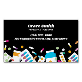 Cartão De Visitas Magnético Farmacêutico Preto